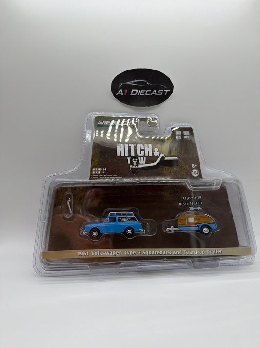 Greenlight Racing Hitch & Tow 1961 Volkswagen Type 3 Squareback and Teardrop Trailer