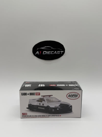 Kaido House Mini GT Nissan Skyline GT-R (R34) Kaido Works V2 Aero (Japan Police)
