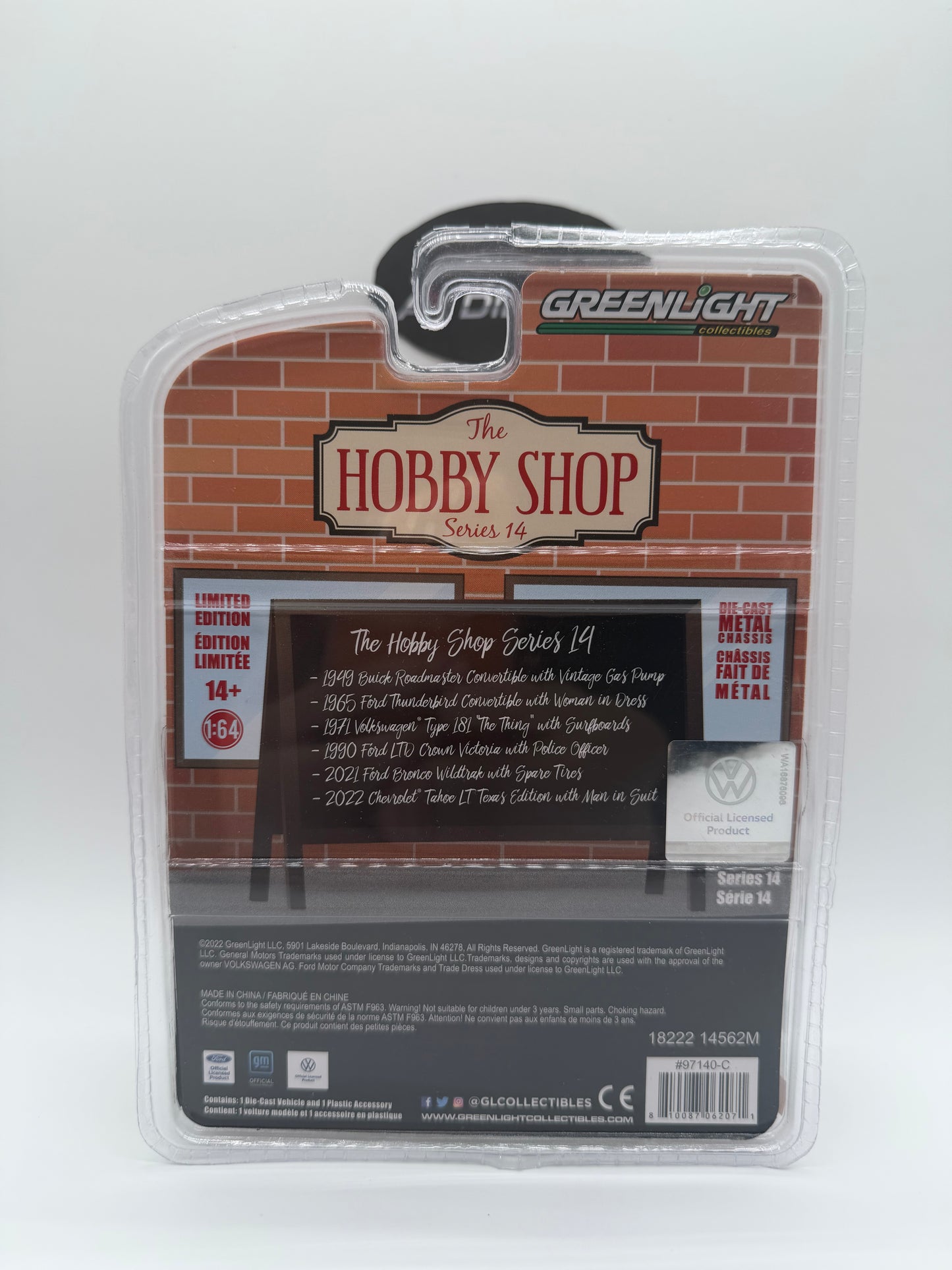 Greenlight The Hobby Shop 1971 Volkswagen Type 181 “the Thing” with Surfboard Chase