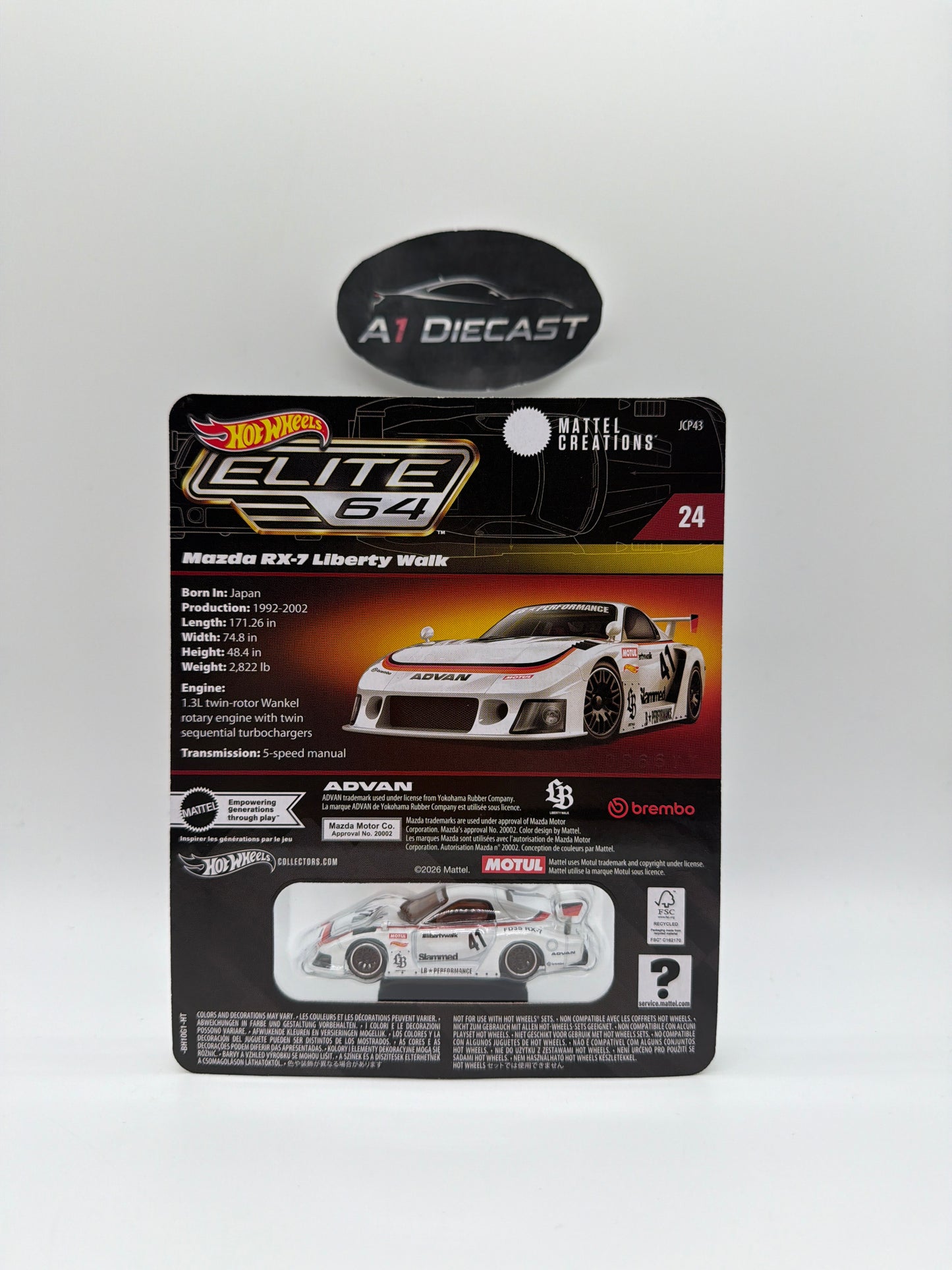 Hot Wheels Elite 64 Mazda RX-7 Liberty Walk