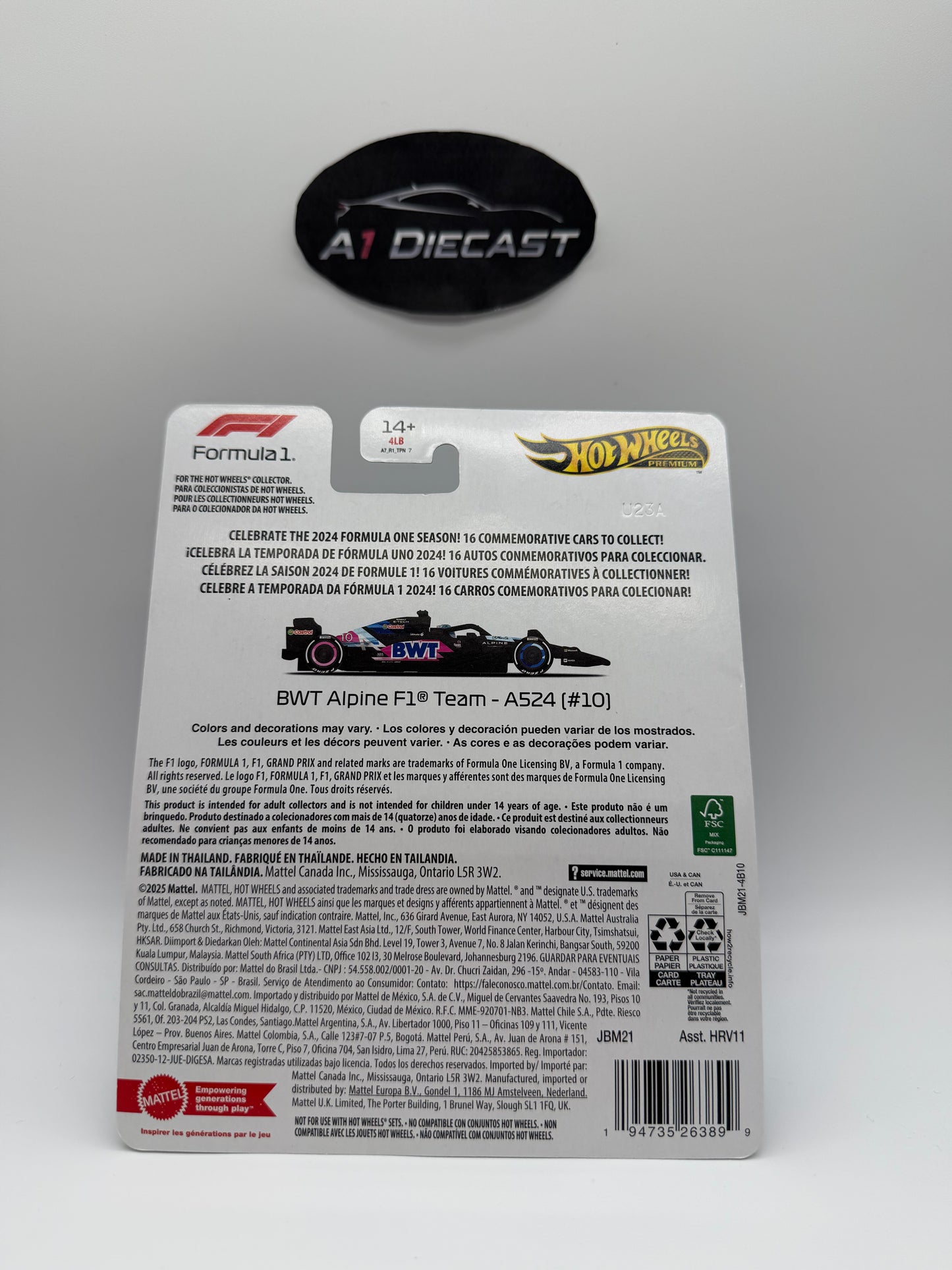 Hot Wheels Premium BWT Alpine F1 Team - A524 (#10)
