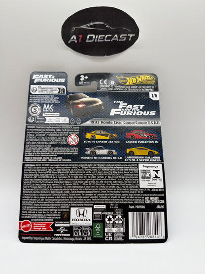 Hot Wheels Premium Fast & Furious 1993 Honda Civic Coupe/Coupé EX EJ1
