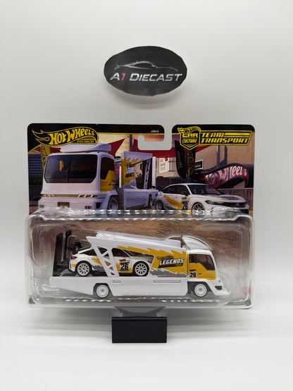 Hot Wheels Premium Car Culture Team Transport’24 Honda Civic Type R & Kousoku Hauler Camion de Transport Legends Tour
