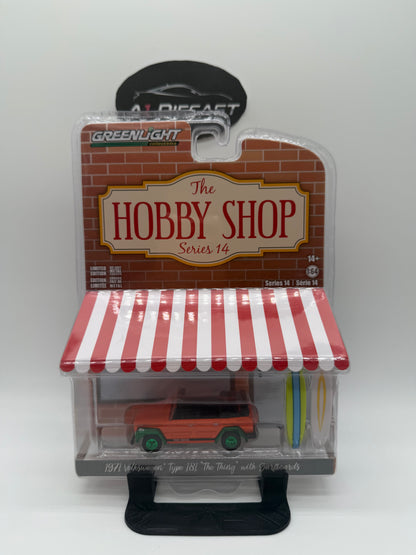 Greenlight The Hobby Shop 1971 Volkswagen Type 181 “the Thing” with Surfboard Chase