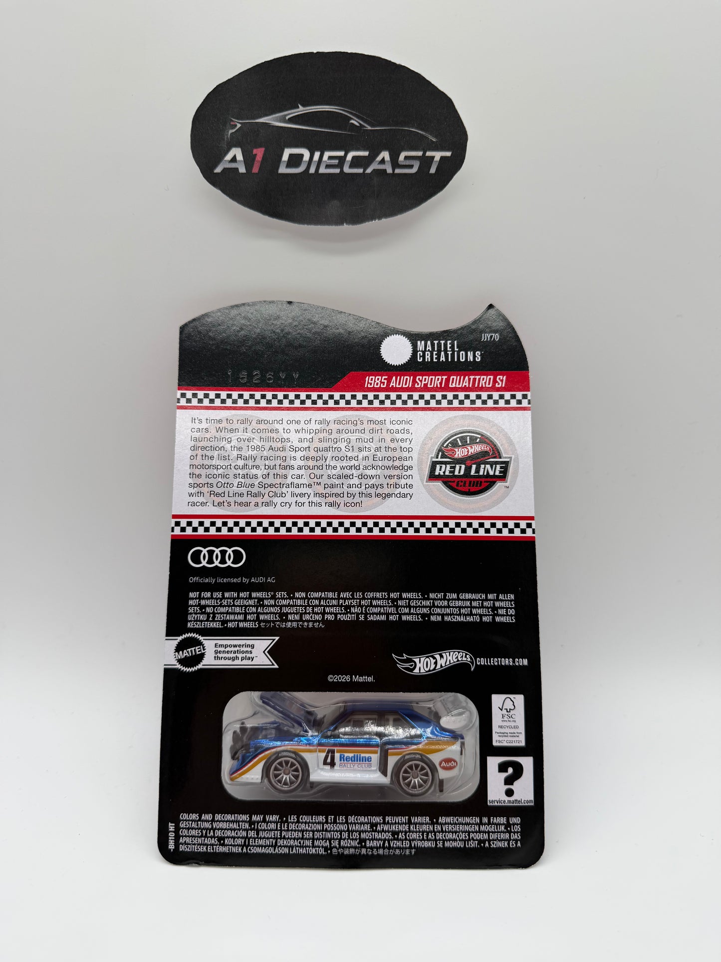 Hot Wheels Red Line Club 1985 Audi Sport Quattro S1